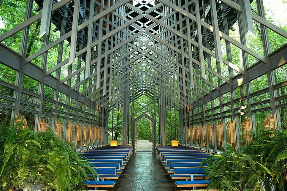 E. Fay Jones: Thorncrown Chapel. Forrás: Thorncrown Chapel/Facebook
