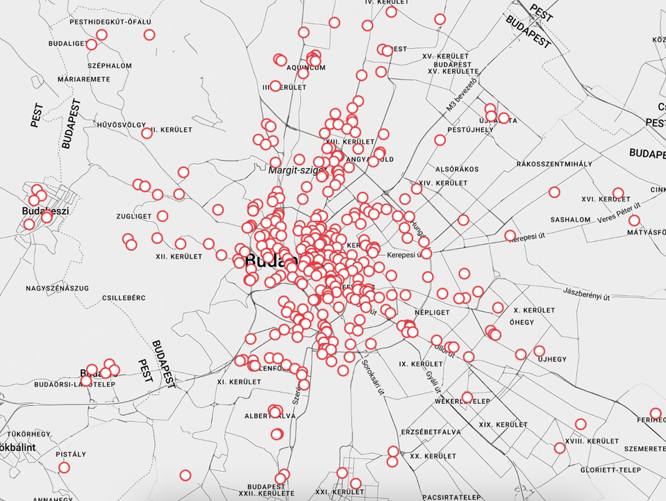 Budapest feldolgozottsága
