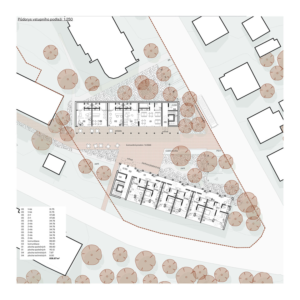 Az Építész Stúdió terve a JK Tyl Apartman ház és idősek otthonára.
