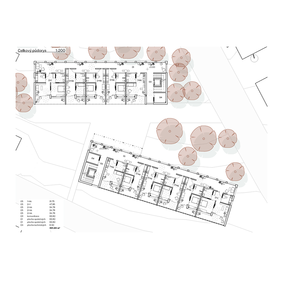 Az Építész Stúdió terve a JK Tyl Apartman ház és idősek otthonára.
