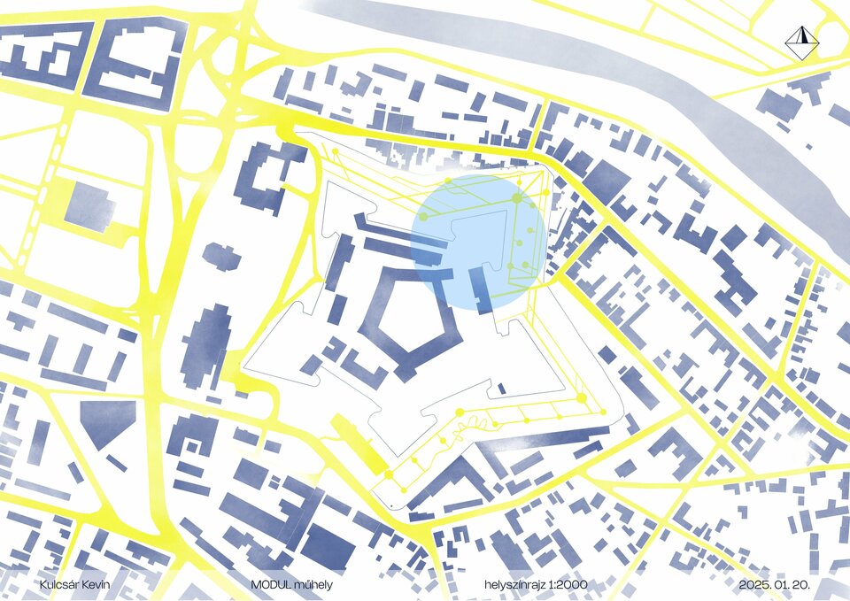 Helyszínrajz. MODUL műhely – Kulcsár Kevin diplomamunkája.
