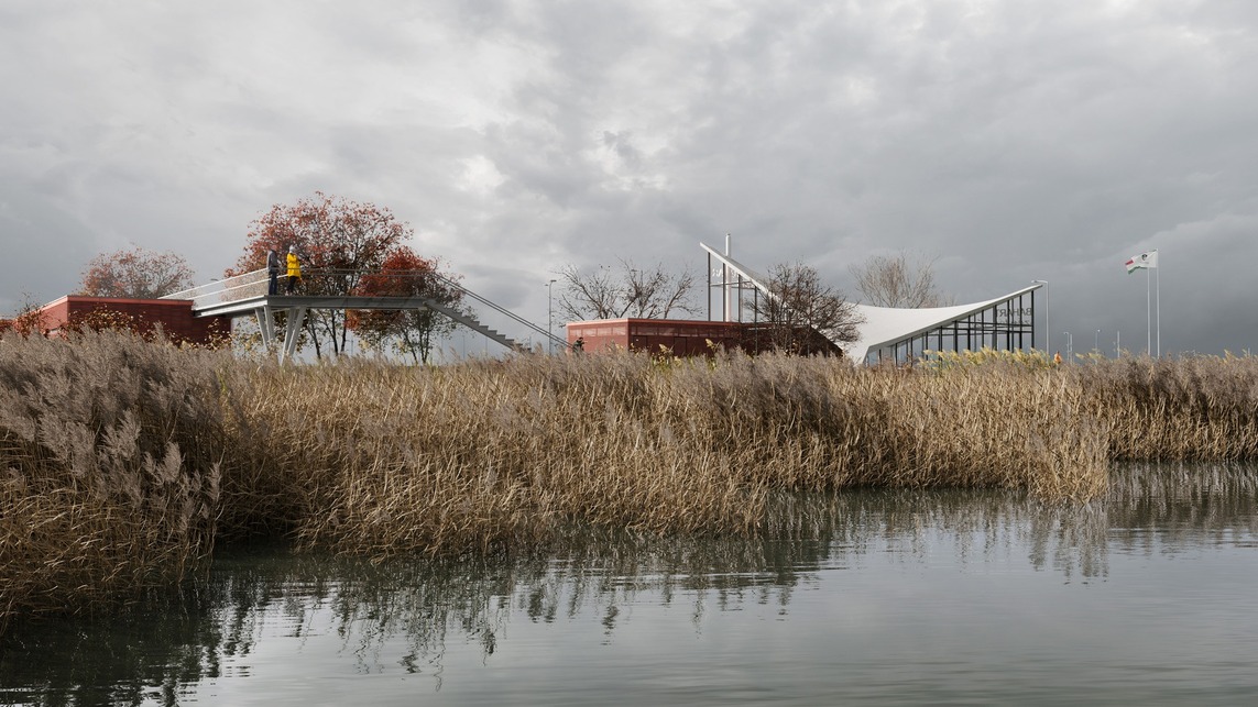 A BORD Építész Stúdió terve a szántódi rév megújítására. Forrás: BORD Építész Stúdió / BORD Architectural Studio/Facebook
