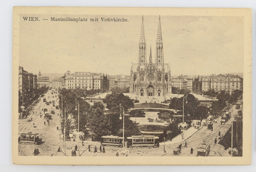 Lerchenfelder Gürtel a Stadtbahn állomásával. Wien Museum Online Sammlung - Wolf, Vereinigte Kunstanstalten 1906 – 1907
